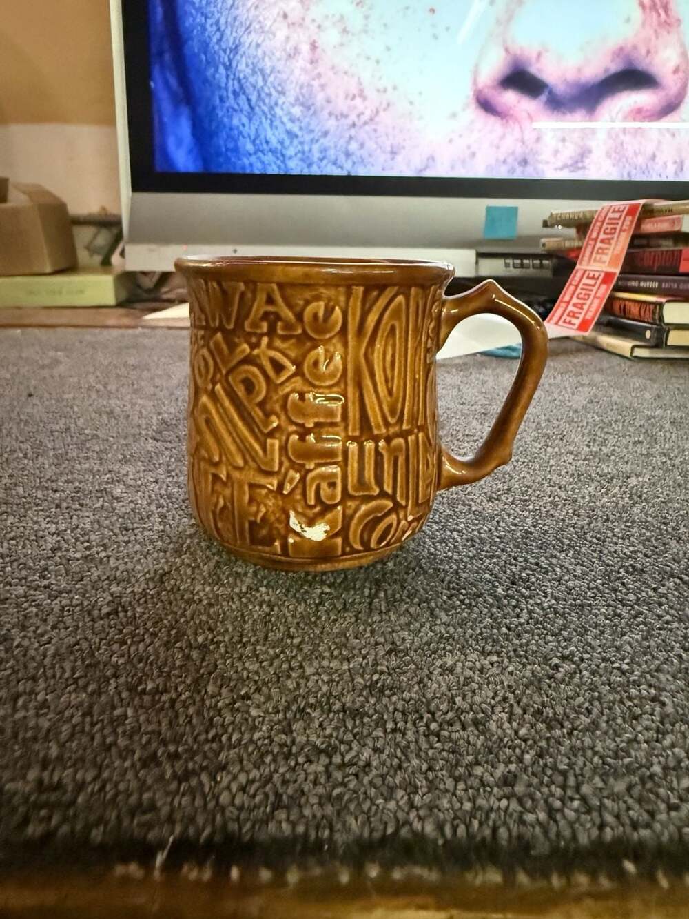 Duncan Ceramics Kaffee Coffee Kawa Relief Brown Glaze Mug
